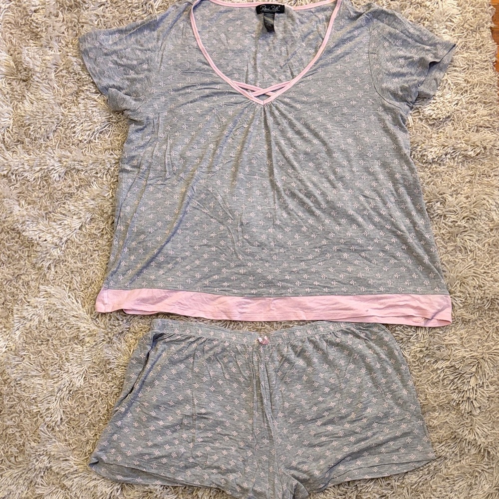 Rene Rofe Gray and Pink Pajama Set